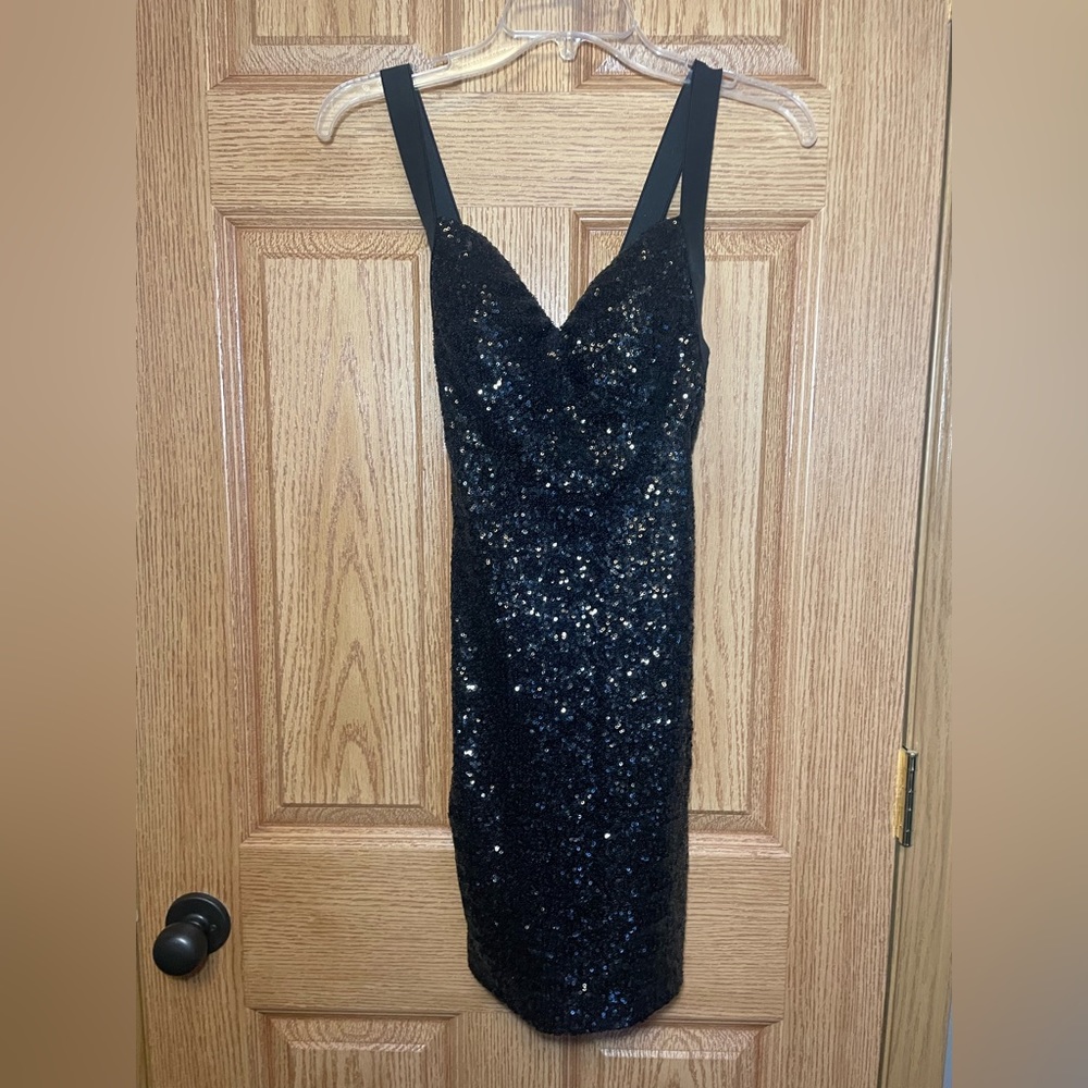 Black sequins La Femme formal dress